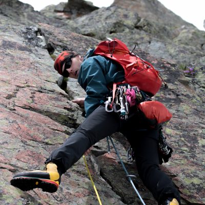 Chris leading a nice pitch on the Parroux Route 