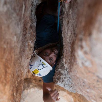 Andreas Parparinos as always enjoying climbing no matter what 